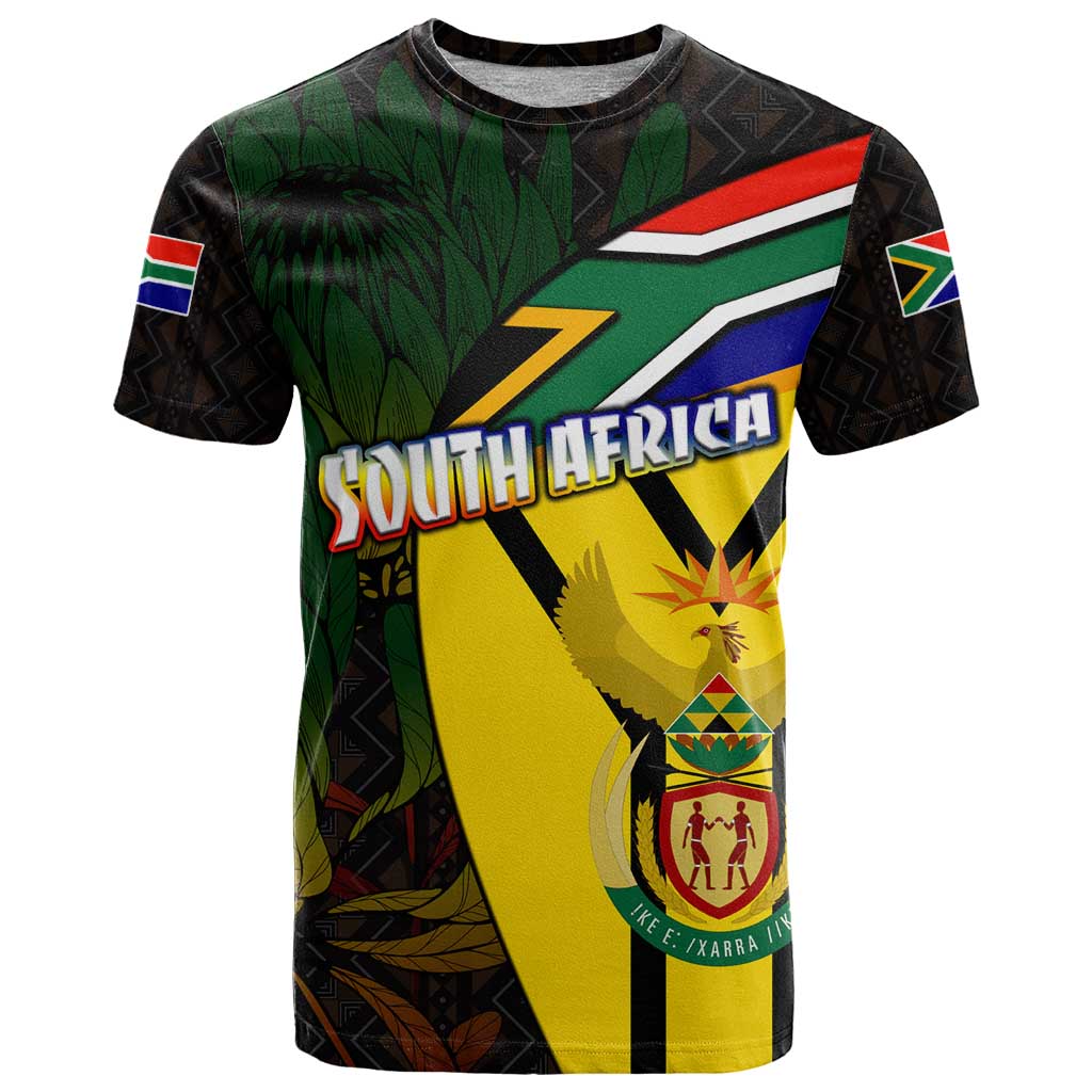 South Africa Coat Of Arms T Shirt Protea Unity Heritage