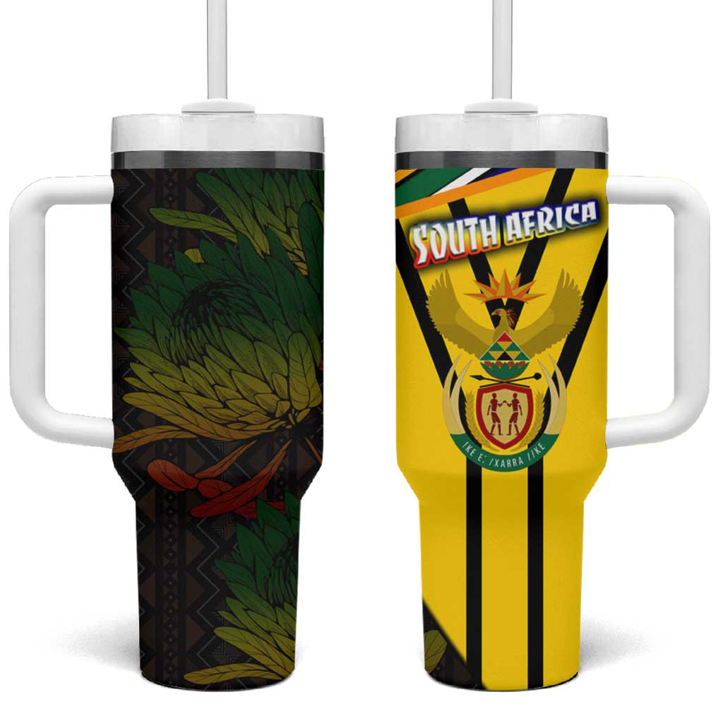 South Africa Coat Of Arms Tumbler With Handle Protea Unity Heritage