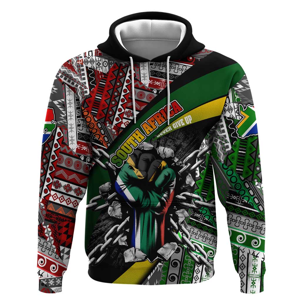 South Africa Never Give Up Hoodie SA Fist of Freedom