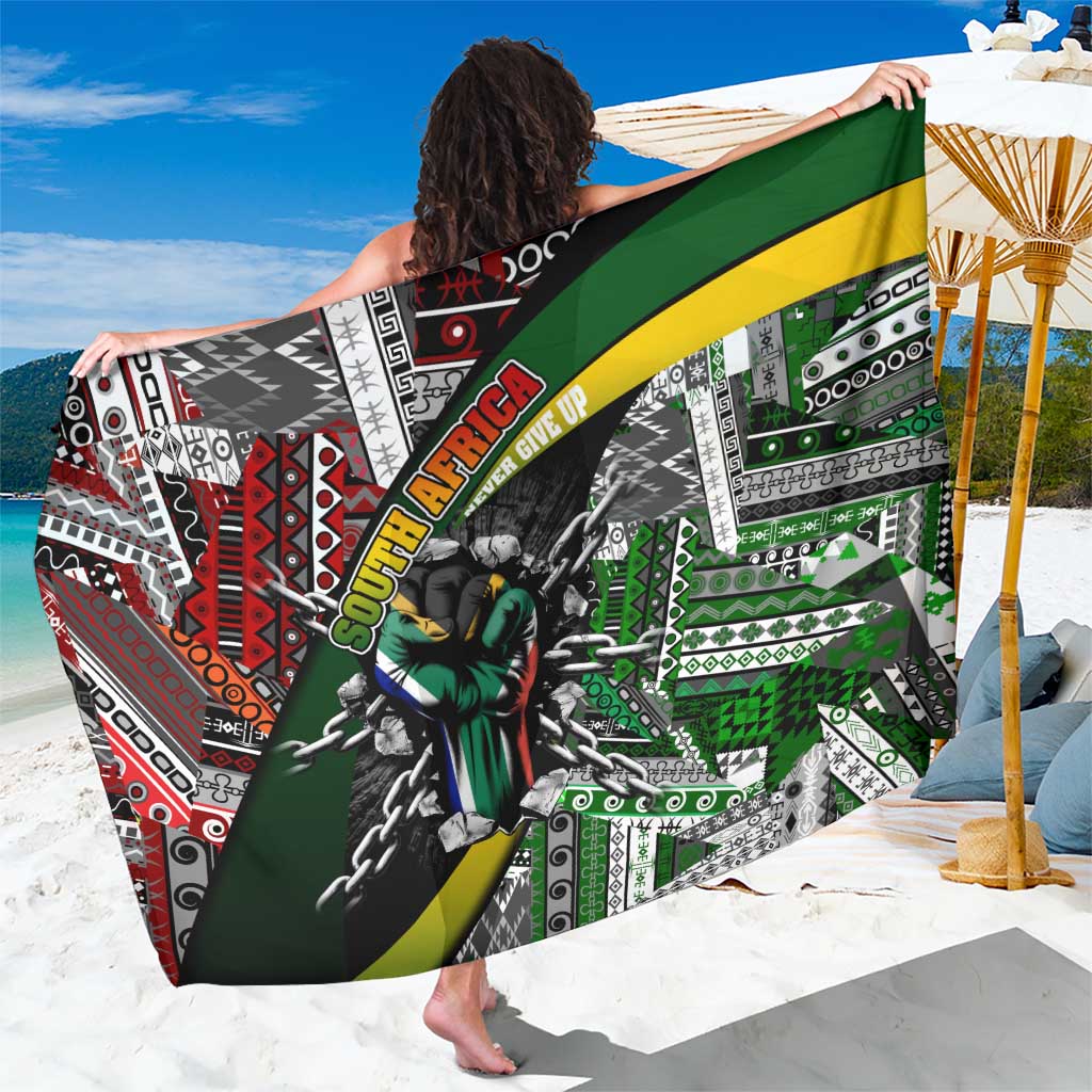 South Africa Never Give Up Sarong SA Fist of Freedom