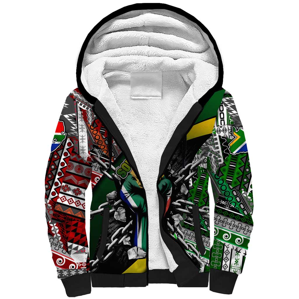 South Africa Never Give Up Sherpa Hoodie SA Fist of Freedom