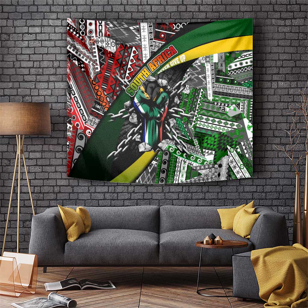 South Africa Never Give Up Tapestry SA Fist of Freedom