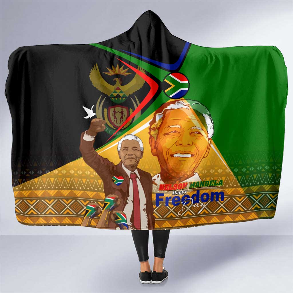 Nelson Mandela Happy Freedom Day Hooded Blanket South Africa Heritage Victory Art