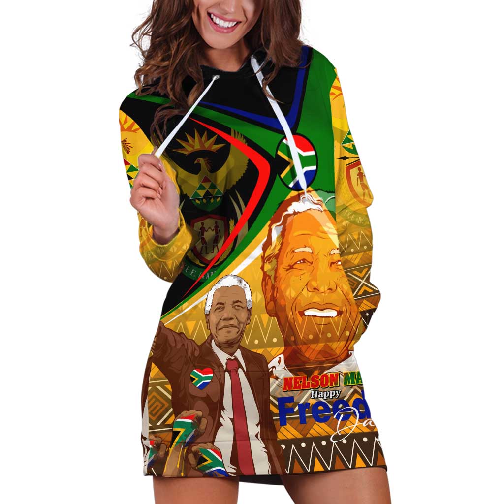 Nelson Mandela Happy Freedom Day Hoodie Dress South Africa Heritage Victory Art