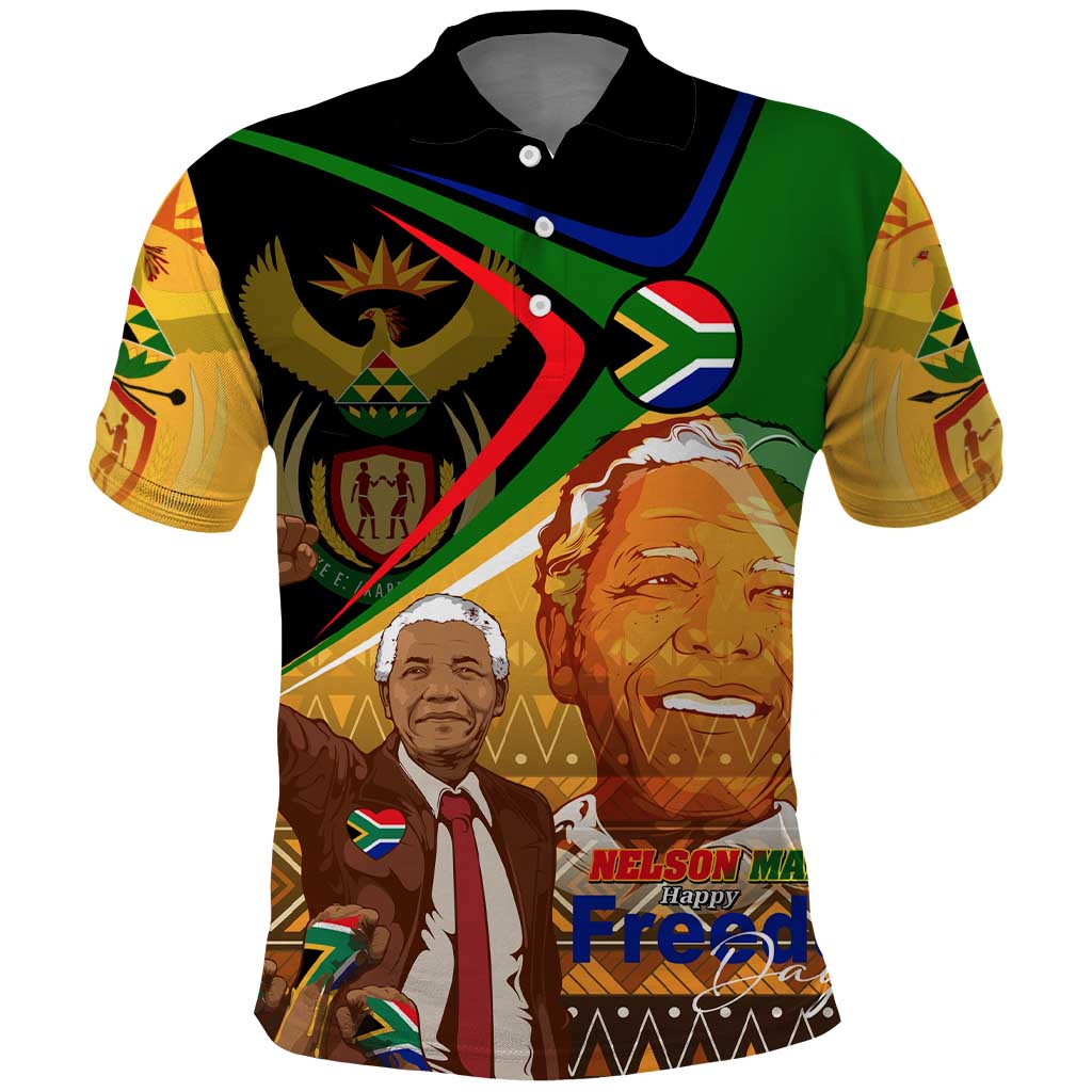 Nelson Mandela Happy Freedom Day Polo Shirt South Africa Heritage Victory Art