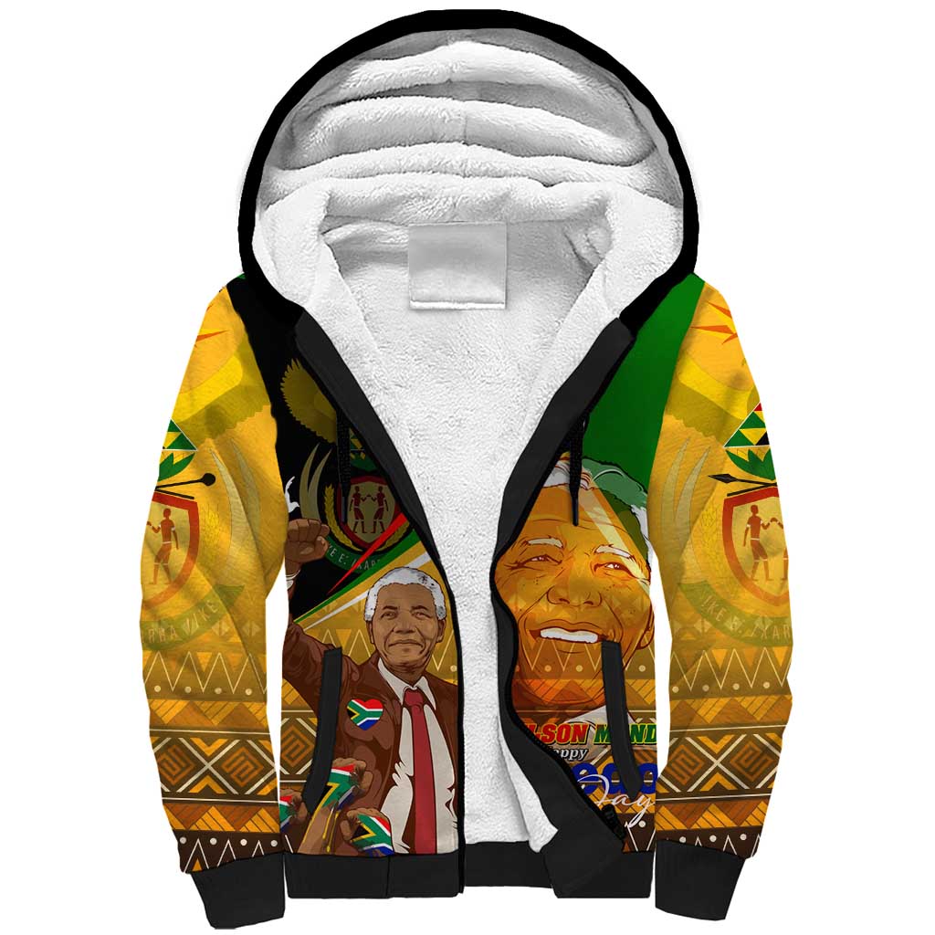 Nelson Mandela Happy Freedom Day Sherpa Hoodie South Africa Heritage Victory Art