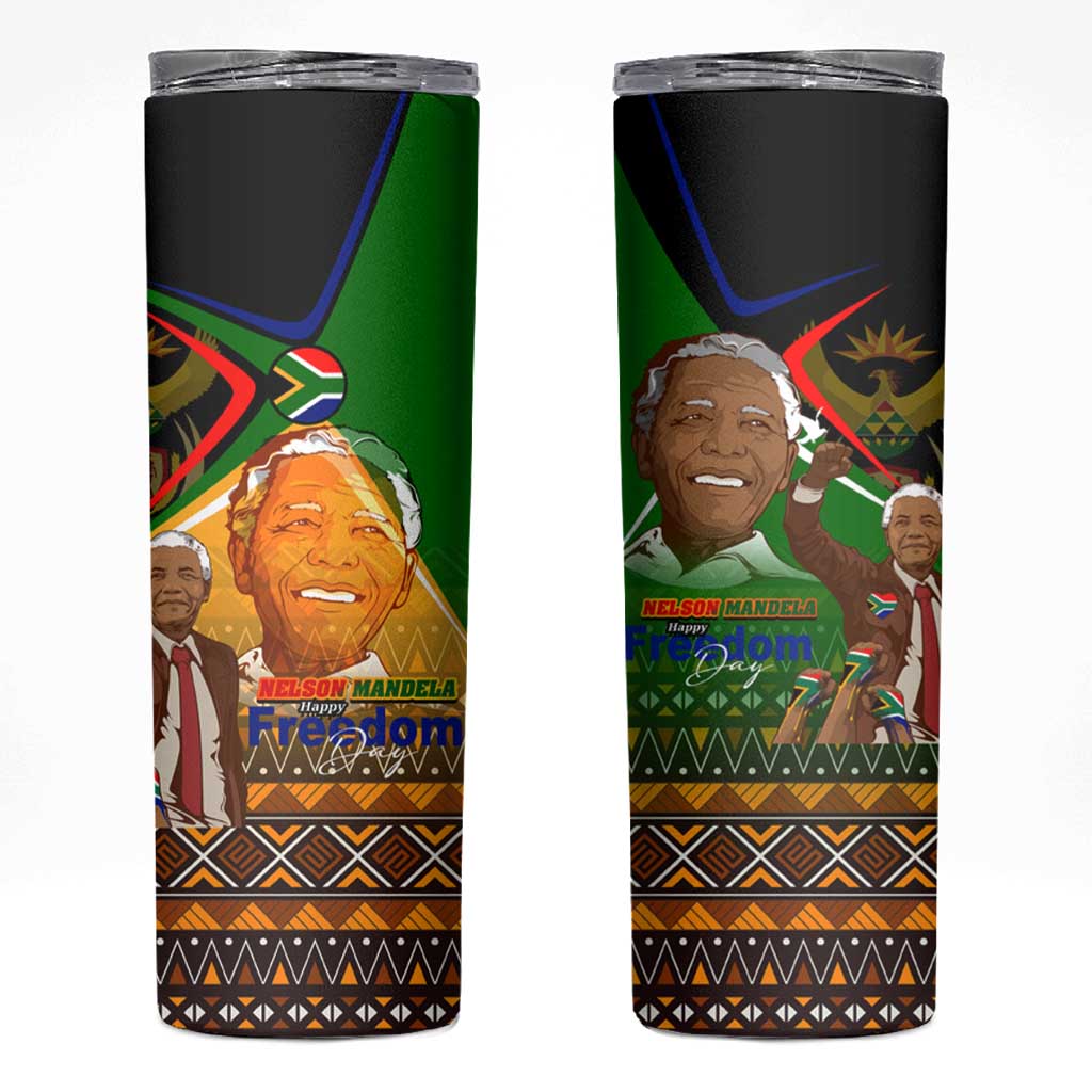 Nelson Mandela Happy Freedom Day Skinny Tumbler South Africa Heritage Victory Art