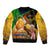 Nelson Mandela Happy Freedom Day Sleeve Zip Bomber Jacket South Africa Heritage Victory Art