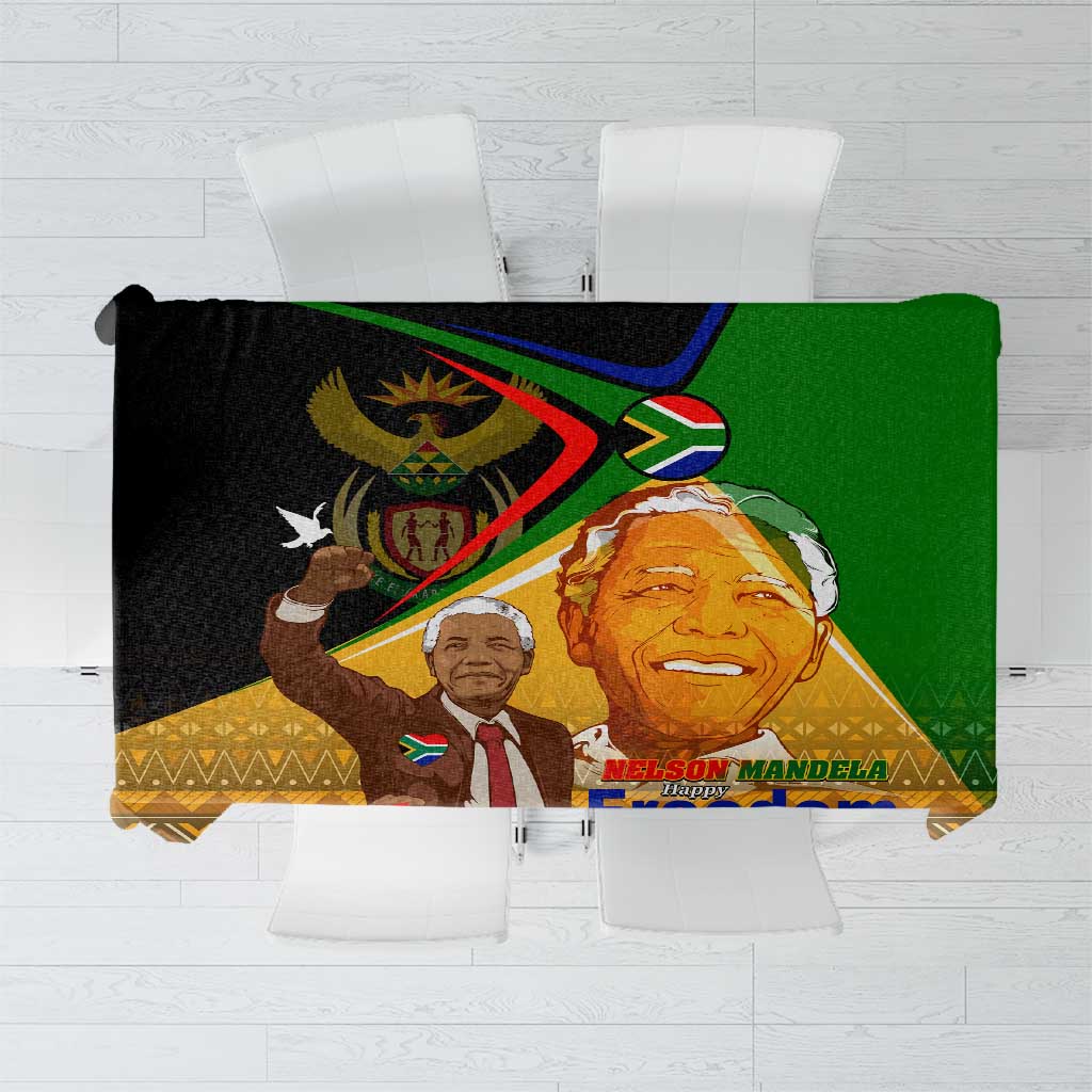 Nelson Mandela Happy Freedom Day Tablecloth South Africa Heritage Victory Art