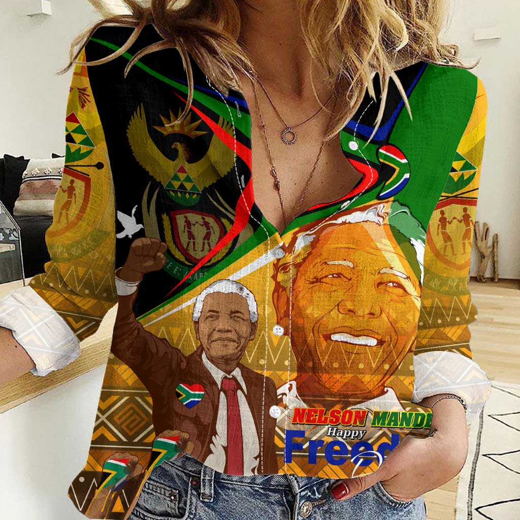 Nelson Mandela Happy Freedom Day Women Casual Shirt South Africa Heritage Victory Art