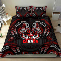Haida Canada Day Bedding Set Totem Inspired Maple Leaf Indigenous Art