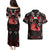 Haida Canada Day Couples Matching Puletasi and Hawaiian Shirt Totem Inspired Maple Leaf Indigenous Art