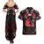 Haida Canada Day Couples Matching Summer Maxi Dress and Hawaiian Shirt Totem Inspired Maple Leaf Indigenous Art