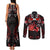 Haida Canada Day Couples Matching Tank Maxi Dress and Long Sleeve Button Shirt Totem Inspired Maple Leaf Indigenous Art