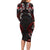 Haida Canada Day Family Matching Long Sleeve Bodycon Dress and Hawaiian Shirt Totem Inspired Maple Leaf Indigenous Art