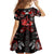 Haida Canada Day Family Matching Off Shoulder Short Dress and Hawaiian Shirt Totem Inspired Maple Leaf Indigenous Art