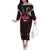 Haida Canada Day Off The Shoulder Long Sleeve Dress Totem Inspired Maple Leaf Indigenous Art