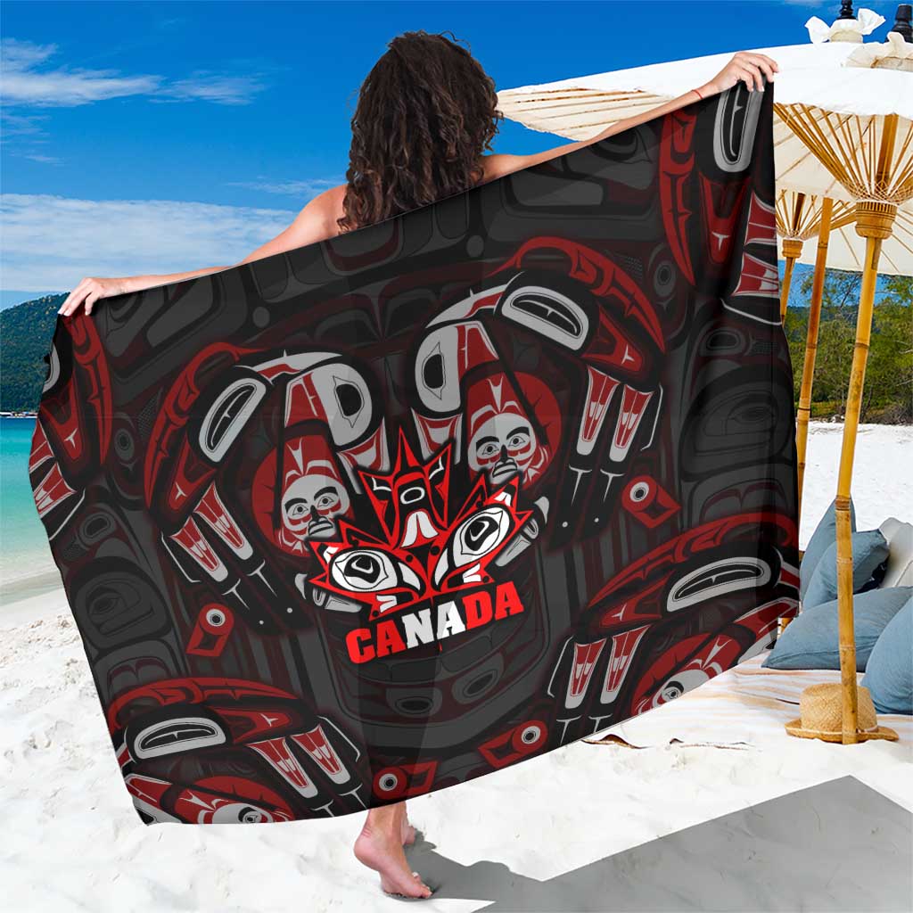 Haida Canada Day Sarong Totem Inspired Maple Leaf Indigenous Art