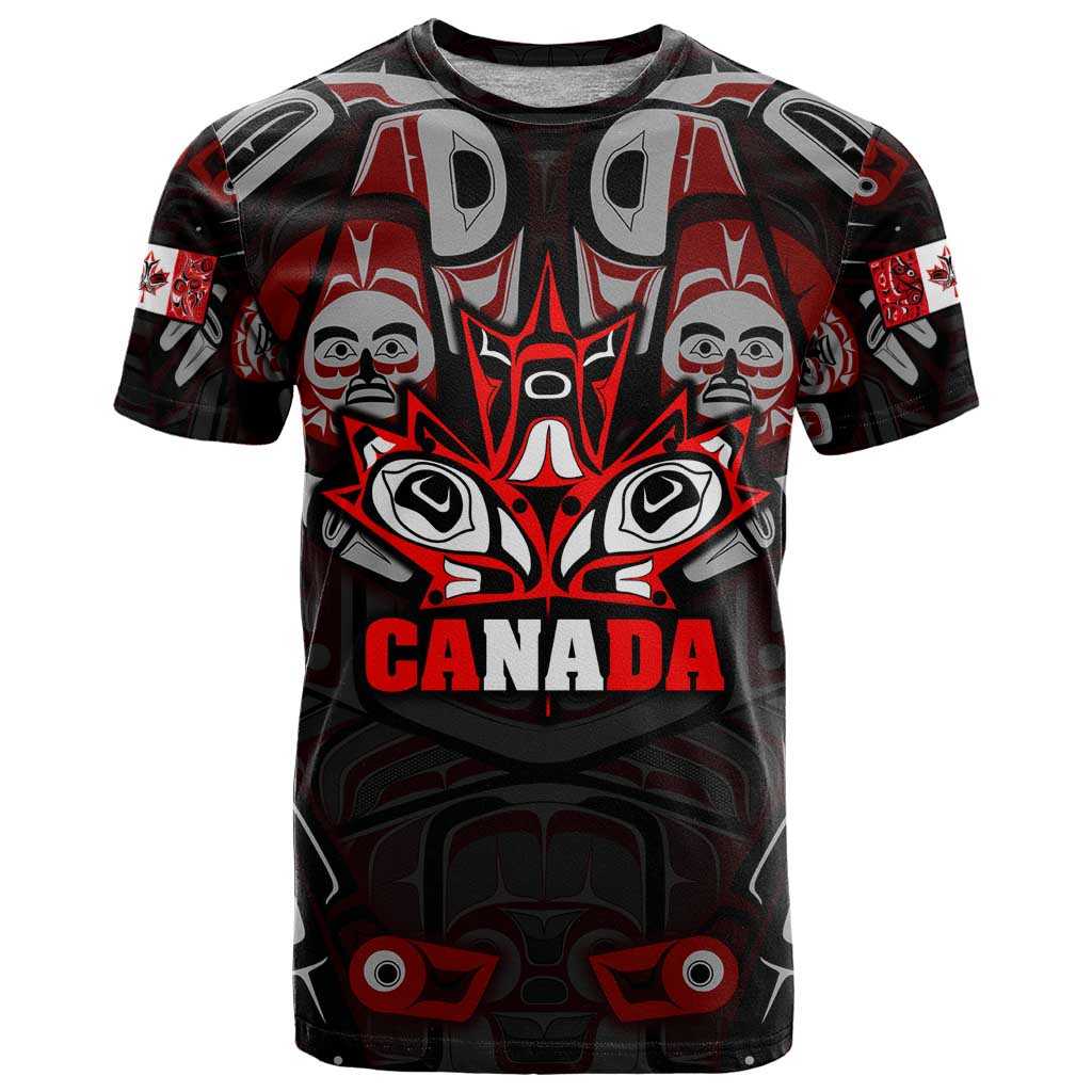 Haida Canada Day T Shirt Totem Inspired Maple Leaf Indigenous Art