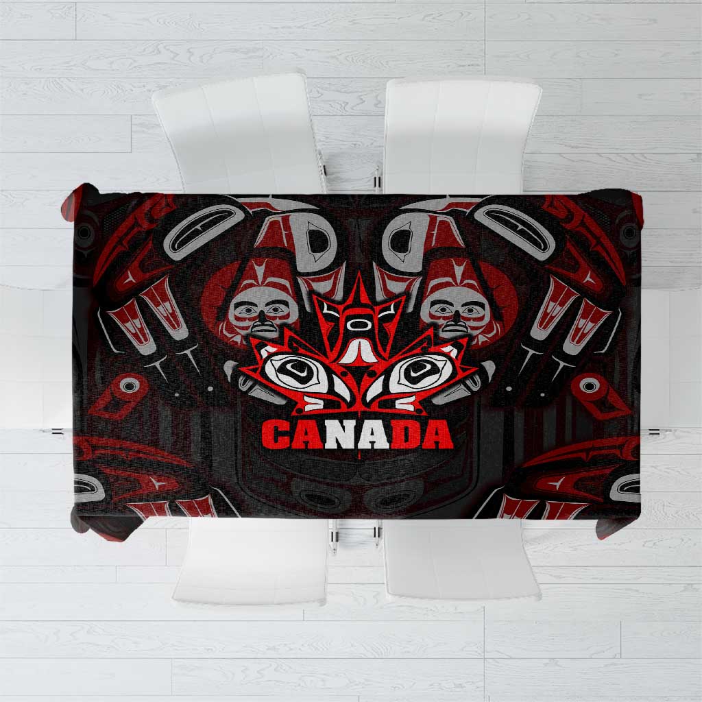 Haida Canada Day Tablecloth Totem Inspired Maple Leaf Indigenous Art