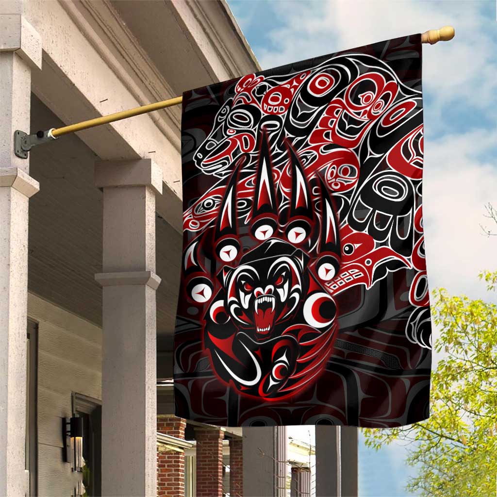 Haida Grizzly Bear Garden Flag Canada Indigenous Spirit Claw Totem Art