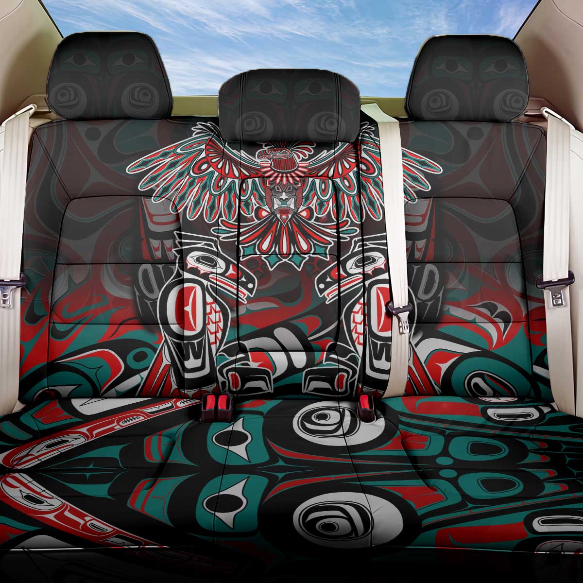 Eagle of Haida Gwaii Canada Back Car Seat Cover Indigenous Art Thunderbird