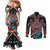 Eagle of Haida Gwaii Canada Couples Matching Mermaid Dress and Long Sleeve Button Shirt Indigenous Art Thunderbird