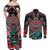 Eagle of Haida Gwaii Canada Couples Matching Off Shoulder Maxi Dress and Long Sleeve Button Shirt Indigenous Art Thunderbird