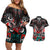 Eagle of Haida Gwaii Canada Couples Matching Off Shoulder Short Dress and Hawaiian Shirt Indigenous Art Thunderbird