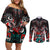 Eagle of Haida Gwaii Canada Couples Matching Off Shoulder Short Dress and Long Sleeve Button Shirt Indigenous Art Thunderbird