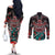 Eagle of Haida Gwaii Canada Couples Matching Off The Shoulder Long Sleeve Dress and Long Sleeve Button Shirt Indigenous Art Thunderbird