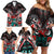 Eagle of Haida Gwaii Canada Family Matching Off Shoulder Short Dress and Hawaiian Shirt Indigenous Art Thunderbird