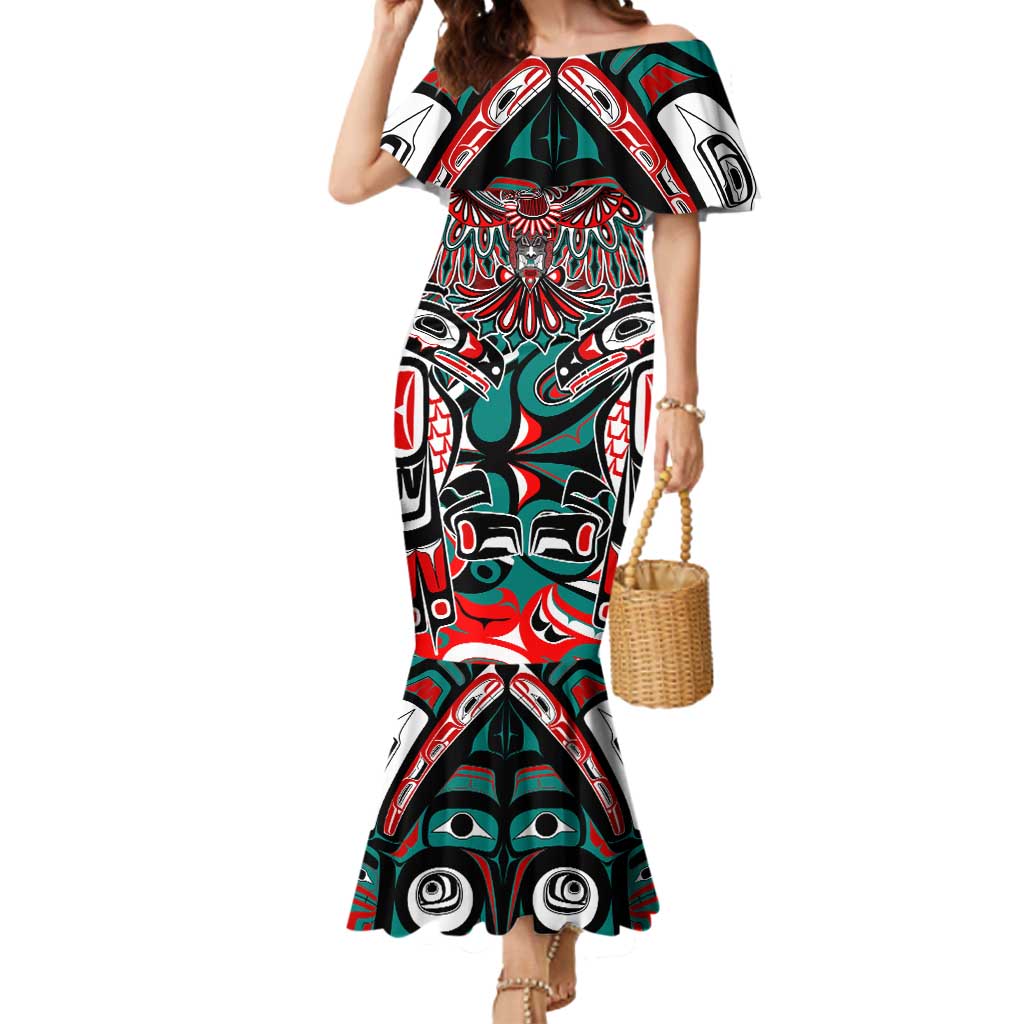 Eagle of Haida Gwaii Canada Mermaid Dress Indigenous Art Thunderbird