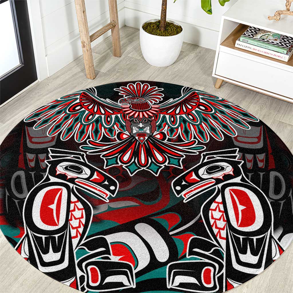 Eagle of Haida Gwaii Canada Round Carpet Indigenous Art Thunderbird