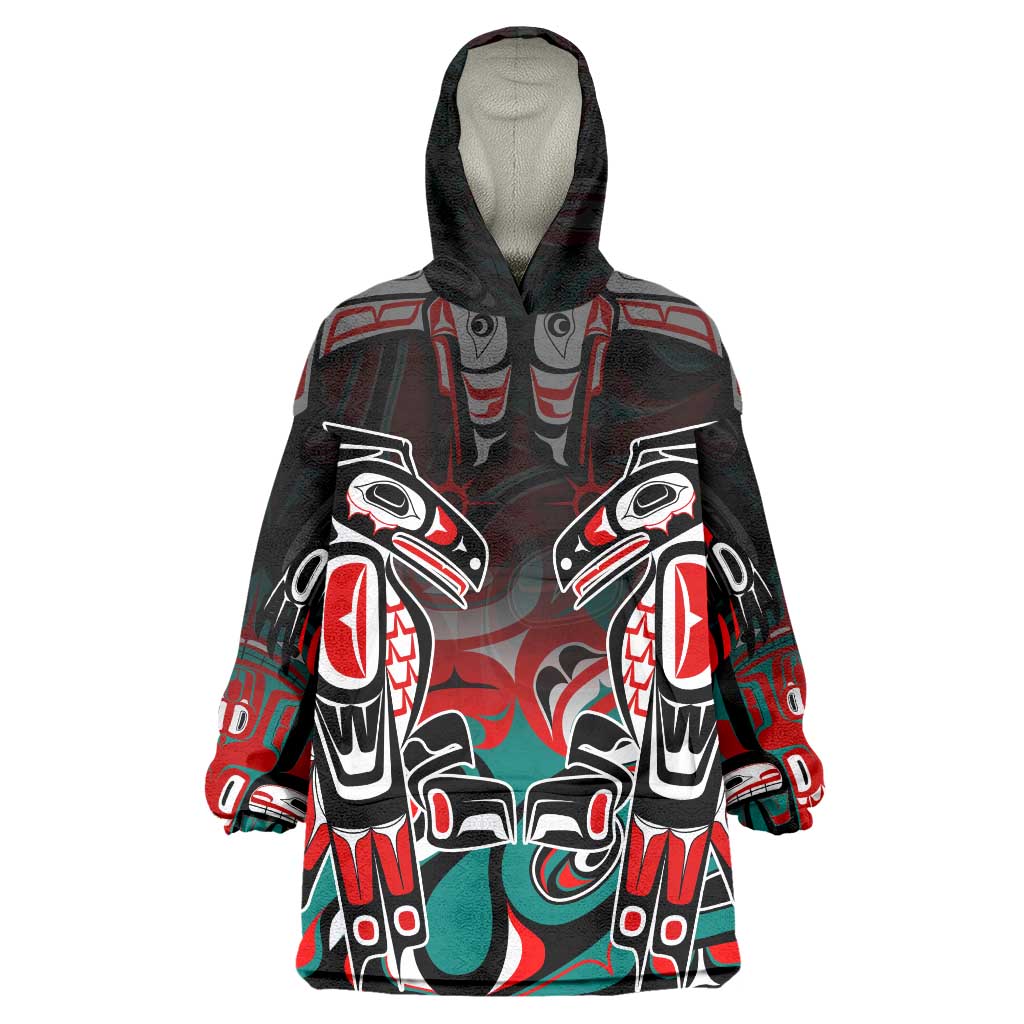 Eagle of Haida Gwaii Canada Wearable Blanket Hoodie Indigenous Art Thunderbird