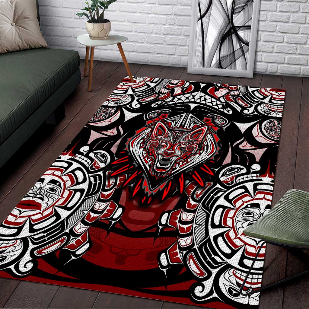 Haida Wolf Area Rug Canada Indigenous Art