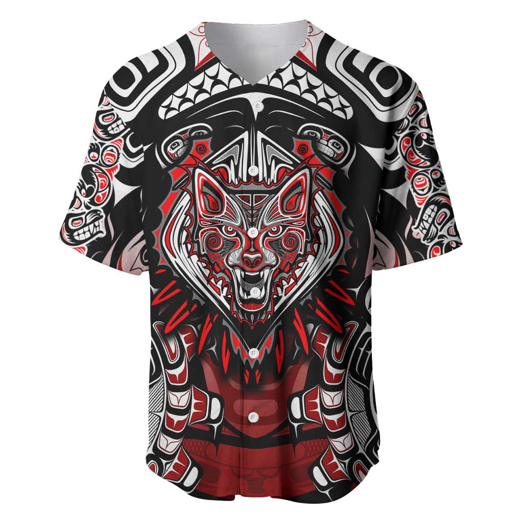 Haida Wolf Baseball Jersey Canada Indigenous Art