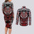 Haida Wolf Couples Matching Long Sleeve Bodycon Dress and Long Sleeve Button Shirt Canada Indigenous Art