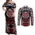 Haida Wolf Couples Matching Off Shoulder Maxi Dress and Long Sleeve Button Shirt Canada Indigenous Art