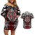 Haida Wolf Couples Matching Off Shoulder Short Dress and Hawaiian Shirt Canada Indigenous Art