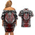 Haida Wolf Couples Matching Off Shoulder Short Dress and Hawaiian Shirt Canada Indigenous Art