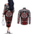 Haida Wolf Couples Matching Off The Shoulder Long Sleeve Dress and Long Sleeve Button Shirt Canada Indigenous Art