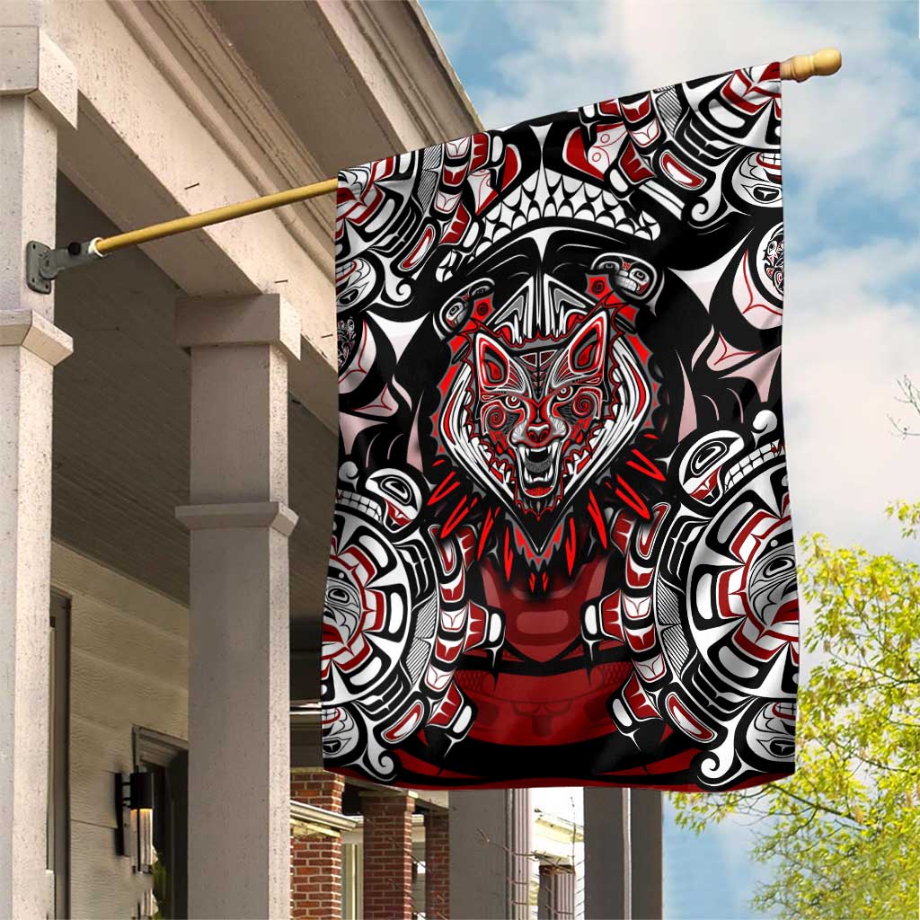 Haida Wolf Garden Flag Canada Indigenous Art