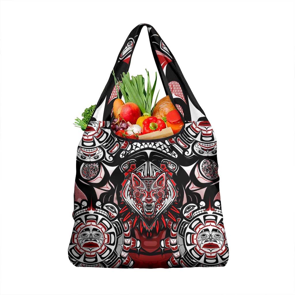 Haida Wolf Grocery Bag Canada Indigenous Art