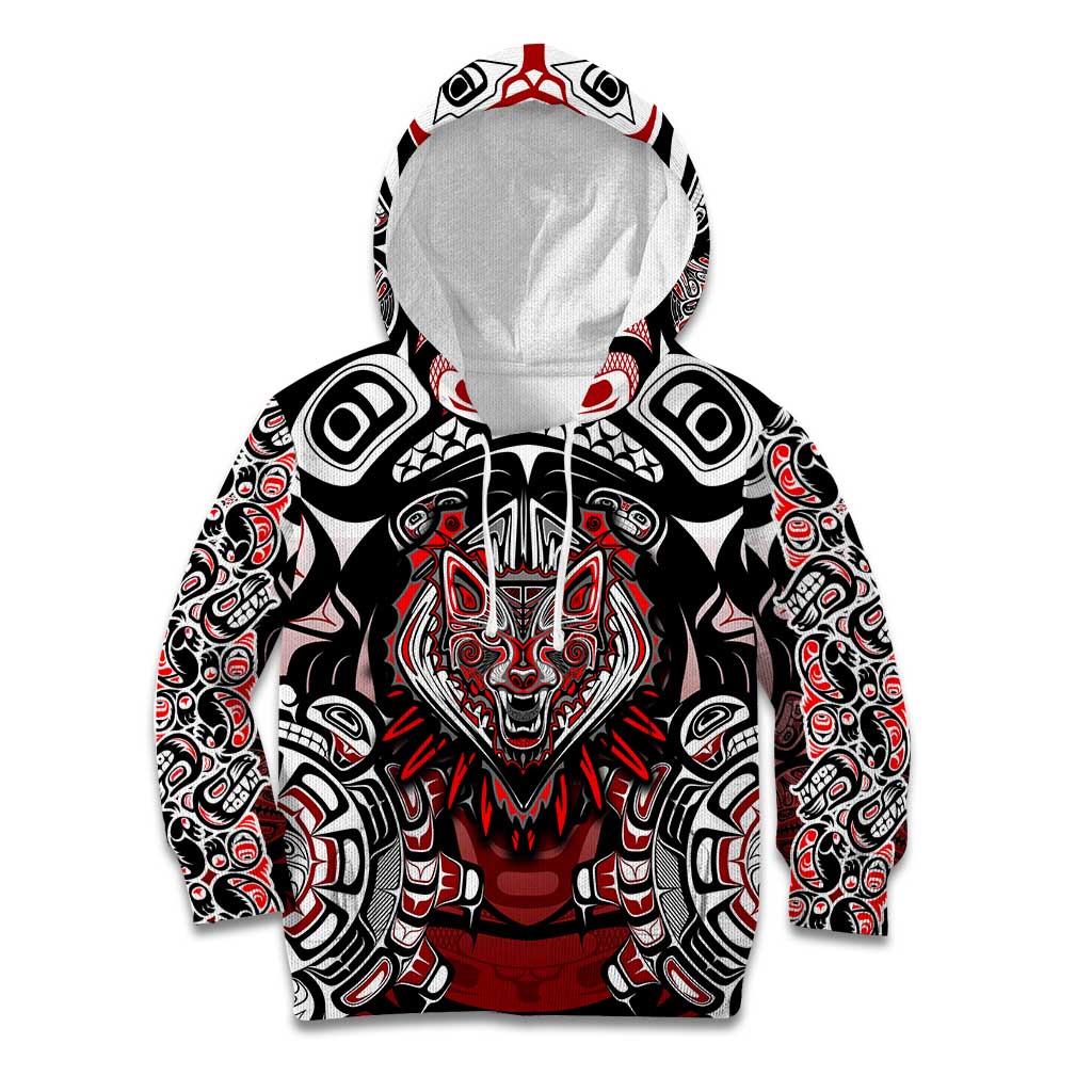 Haida Wolf Kid Hoodie Canada Indigenous Art