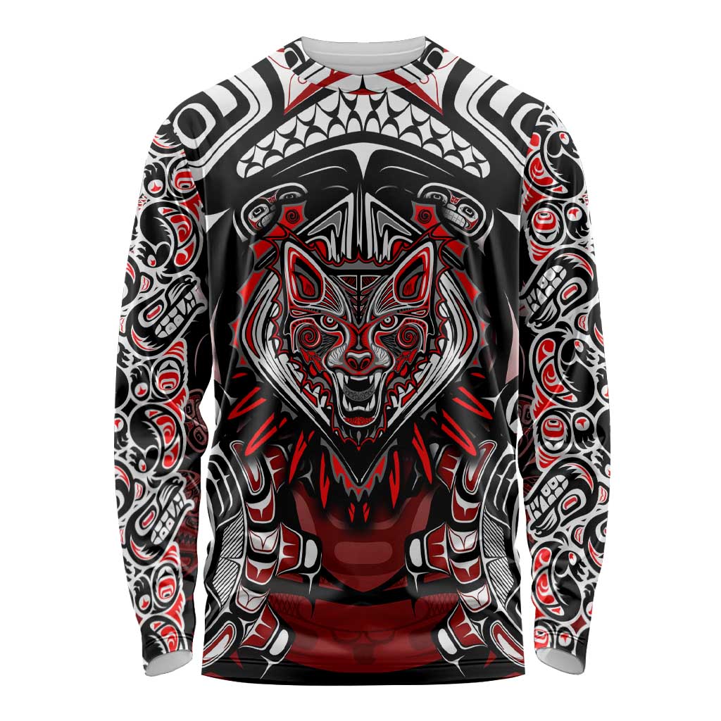 Haida Wolf Long Sleeve Shirt Canada Indigenous Art