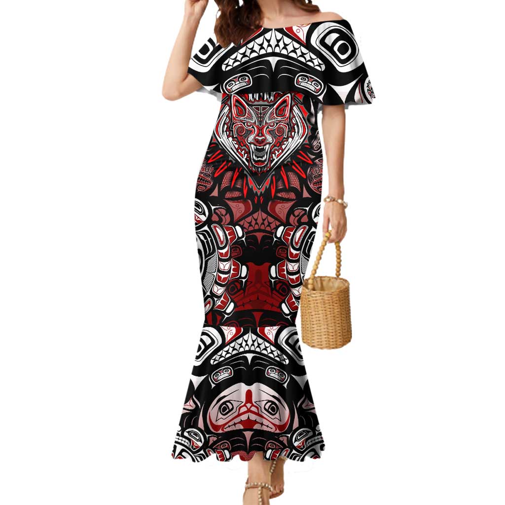 Haida Wolf Mermaid Dress Canada Indigenous Art