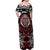 Haida Wolf Off Shoulder Maxi Dress Canada Indigenous Art