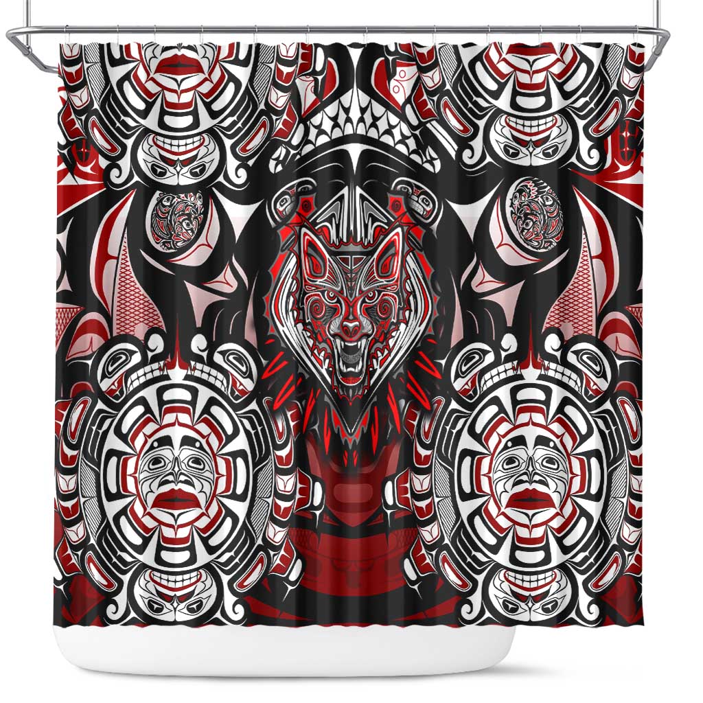 Haida Wolf Shower Curtain Canada Indigenous Art