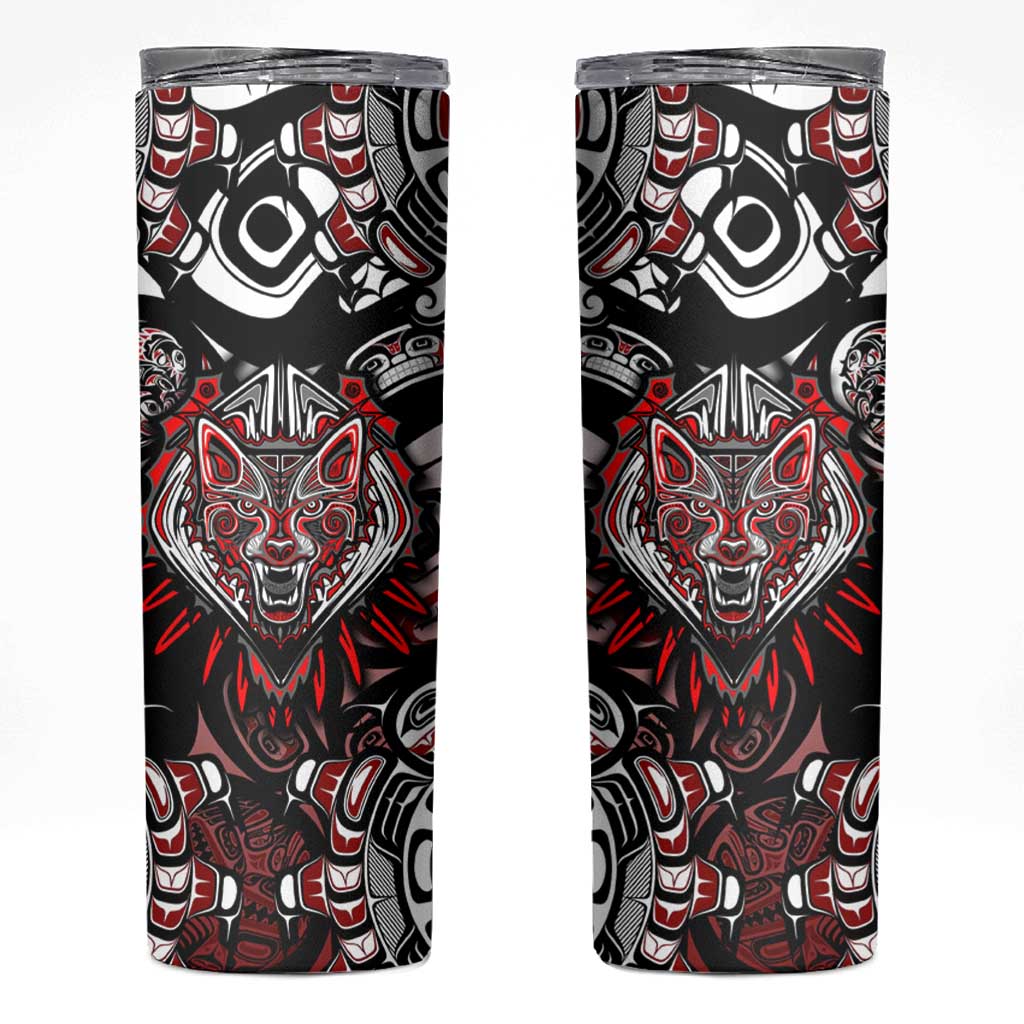 Haida Wolf Skinny Tumbler Canada Indigenous Art